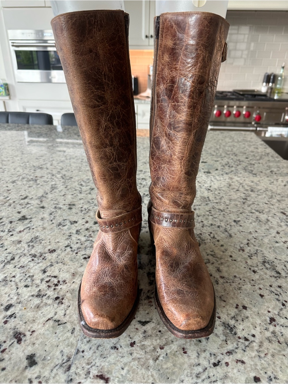 Sundance Brown Leather Knee-High Women's Winter Rain Boots